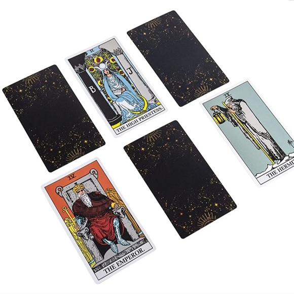Sun,Moon,and Stars Tarot ClothW/ Hunnee Tarot Deck and Zippered Canvas Case - Picture 7 of 10
